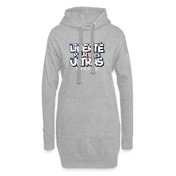 liberté pour les ultras - Sweat-shirt à capuche long Femme - gris chiné - Devant