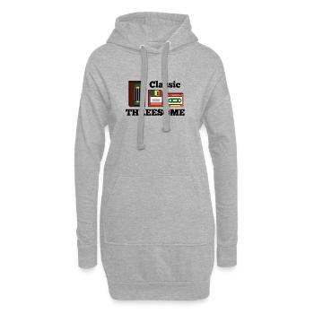 Retro Old School Analog - Hoodie-Kleid - Grau meliert - Vorne