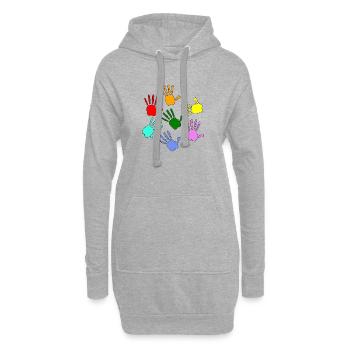 Hände Malen Kids - Hoodie-Kleid - Grau meliert - Vorne