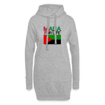 MADA FOR LIFE - Sweat-shirt à capuche long Femme - gris chiné - Devant