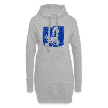 Blue Europe Map Silhouette - Hoodie-Kleid - Grau meliert - Vorne
