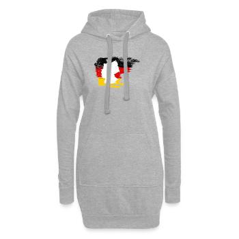 Deutschlandkarte in Flag Brush - Hoodie-Kleid - Grau meliert - Vorne