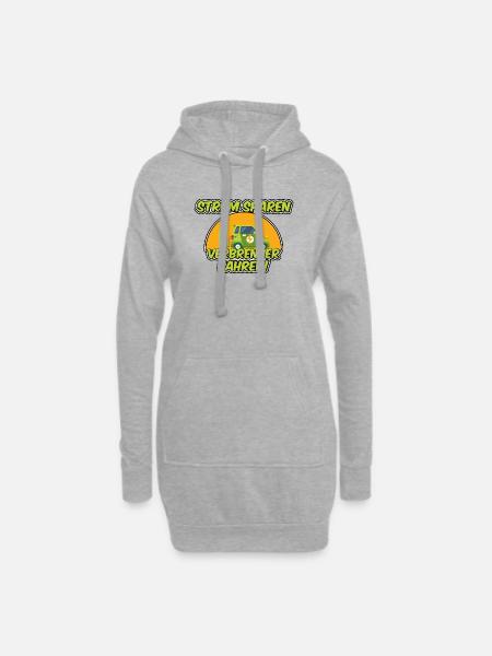 Strom sparen, Verbrenner fahren! - Hoodie-Kleid - Grau meliert