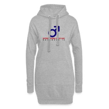 Internationaler Männertag - Hoodie-Kleid - Grau meliert - Vorne