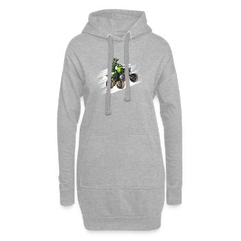 Motorrad, Quad - Hoodie-Kleid - Grau meliert - Vorne