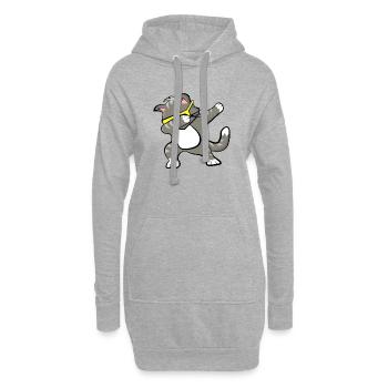 Dabbing Cat - Hoodie Dress - heather grey - Front
