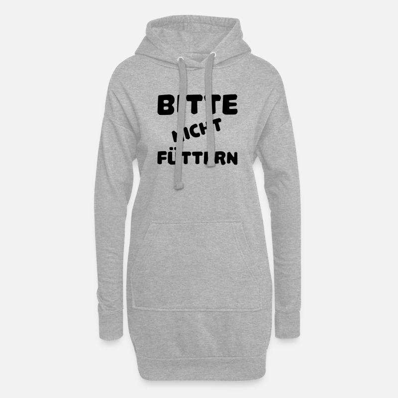 Bitte nicht füttern - Hoodie-Kleid - Grau meliert