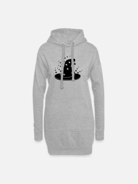 Magischer Zaubererhut mit Sternen - Hoodie-Kleid - Grau meliert