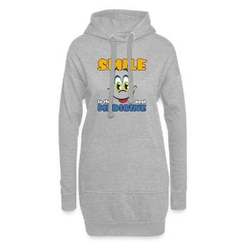 Le sourire est le meilleur médicament - Sweat-shirt à capuche long Femme - gris chiné - Devant