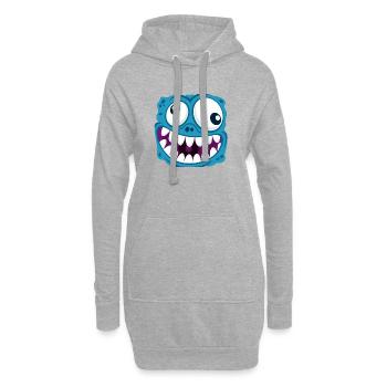 funny face - Hoodie Dress - heather grey - Front