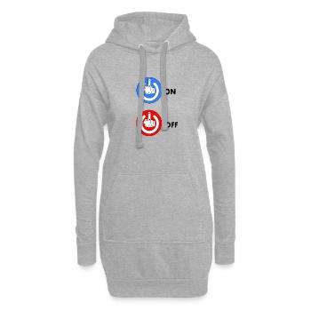 Mittelfinger EIN und AUS - Hoodie-Kleid - Grau meliert - Vorne