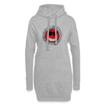 Lächelnde Sonne mit Brille - Hoodie-Kleid - Grau meliert - Vorne