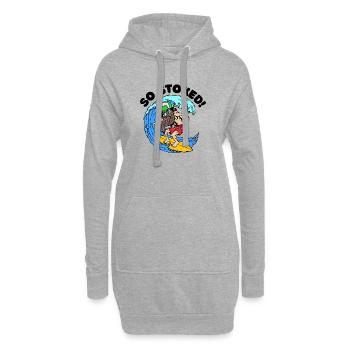 Barbe Barbe Porteur Barbe Coiffure Déclaration Cheveux Barbe - Sweat-shirt à capuche long Femme - gris chiné - Devant