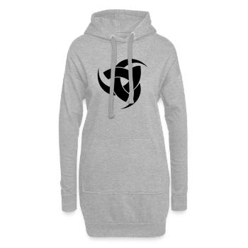 Odins symbole des trois cornes - Sweat-shirt à capuche long Femme - gris chiné - Devant