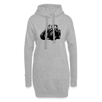 Starker Deutscher Traktor mit roten Felgen - Hoodie-Kleid - Grau meliert - Vorne