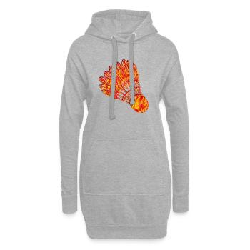 Badminton Badminton Fire Dessin - Sweat-shirt à capuche long Femme - gris chiné - Devant