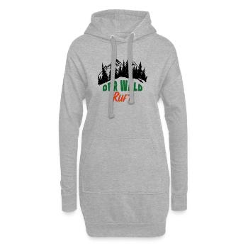 Der Wald ruft Förster Waldarbeit Natur Freizeit - Hoodie-Kleid - Grau meliert - Vorne