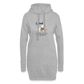 Le design chrétien aimait les moutons avec le bien - Sweat-shirt à capuche long Femme - gris chiné - Devant