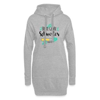Beste Große Schwester Loading - Hoodie-Kleid - Grau meliert - Vorne
