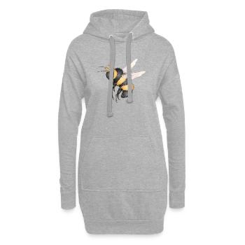 Dessin d’un bourdon volant avec couronne - Sweat-shirt à capuche long Femme - gris chiné - Devant