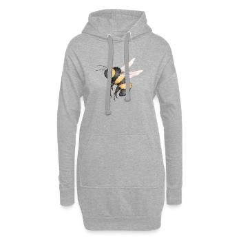 dessin détaillé d’un bourdon volant - Sweat-shirt à capuche long Femme - gris chiné - Devant