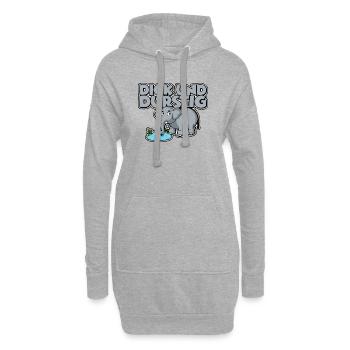 Dick und durstig - Hoodie-Kleid - Grau meliert - Vorne