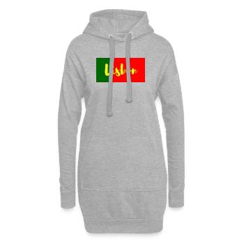 Lissabon Stadt in portugiesischen Flaggenfarben - Hoodie-Kleid - Grau meliert - Vorne