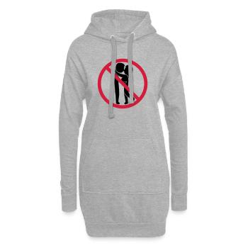 Küssen verboten Schild - Hoodie-Kleid - Grau meliert - Vorne
