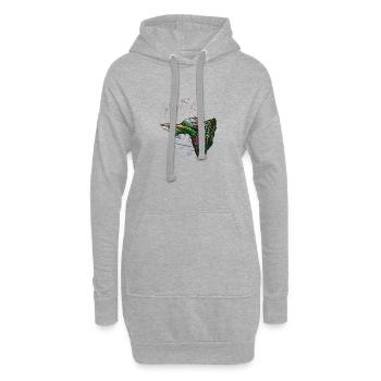 Guppy Anfängerfisch Aquarium Spaß - Hoodie-Kleid - Grau meliert - Vorne