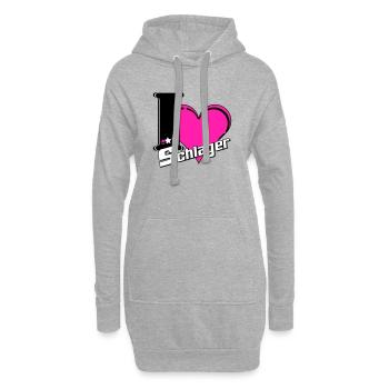 Schlager Party , Schlager Musik , Schlager Liebe - Hoodie-Kleid - Grau meliert - Vorne