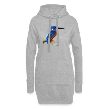 Conception d’oiseaux martin-pêcheurs : cadeau de pêche à la nature - Sweat-shirt à capuche long Femme - gris chiné - Devant