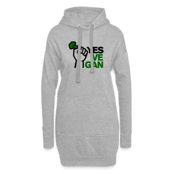 Veganer Vegetarisch Vegan Yes Ve gan Tierliebhaber - Hoodie-Kleid - Grau meliert - Vorne