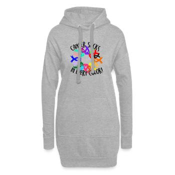 Le cancer aspire toutes les couleurs Conscience Krebs - Sweat-shirt à capuche long Femme - gris chiné - Devant