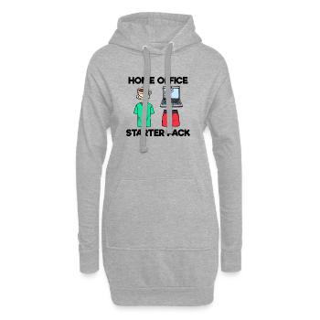 Laptop Kaffee Job Home Office Statement Wfh - Hoodie-Kleid - Grau meliert - Vorne