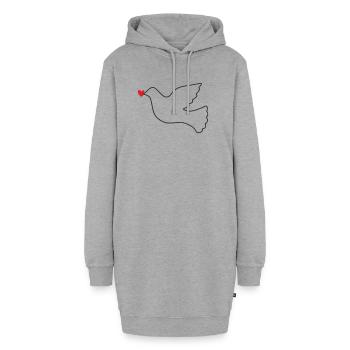 Colombe de la Paix Paix Liberté - Sweat-shirt à capuche long Femme - gris chiné - Devant