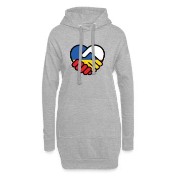 Polen Ukraine Herz pokój pański, pokój Ukrainy - Hoodie-Kleid - Grau meliert - Vorne