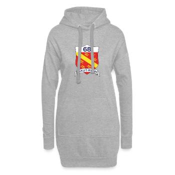 Haut-Rhin - Sweat-shirt à capuche long Femme - gris chiné - Devant