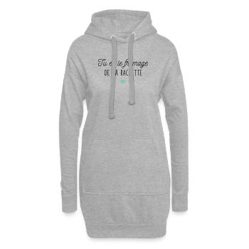 Tu es le fromage de ma raclette - Sweat-shirt à capuche long Femme - gris chiné - Devant