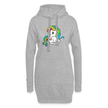 Licornes Licorne - Sweat-shirt à capuche long Femme - gris chiné - Devant