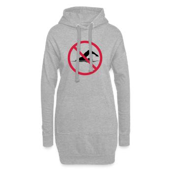 Verboten Schild Schwimmen - Hoodie-Kleid - Grau meliert - Vorne