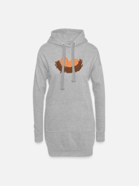 Eggs Nest Egg Easter - Hoodie Dress - heather grey