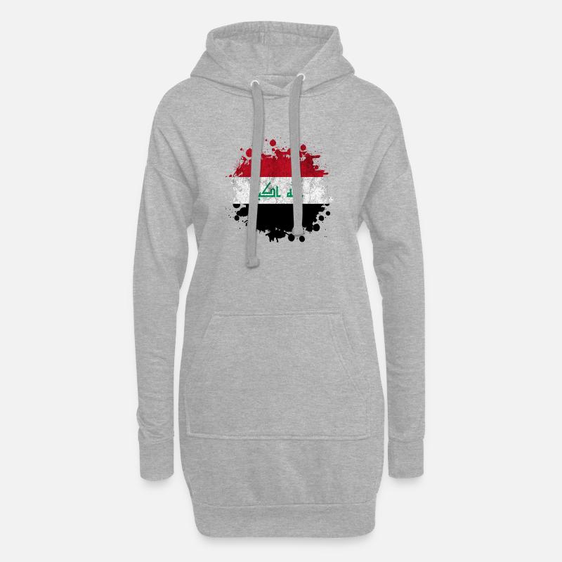 Irak Splash Flaggen Design - Hoodie-Kleid - Grau meliert