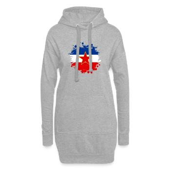 Jugoslawien Flaggen Klecks Design - Hoodie-Kleid - Grau meliert - Vorne