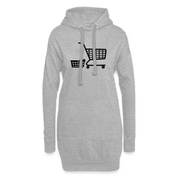 Warenkorb und Warenkorb - Hoodie-Kleid - Grau meliert - Vorne