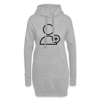 Ajouter un partenaire Ajouter un ami Ajouter - Sweat-shirt à capuche long Femme - gris chiné - Devant