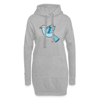 Vogel Vögel - Hoodie-Kleid - Grau meliert - Vorne