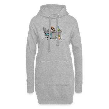 Paresseux des employés fatigués au bureau - Sweat-shirt à capuche long Femme - gris chiné - Devant