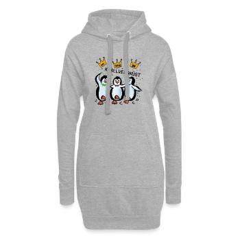 Pinguine - Wir sind so knallvergnügt - Hoodie-Kleid - Grau meliert - Vorne