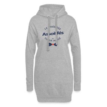 Bande des Assoiffés du Futur Marié - Sweat-shirt à capuche long Femme - gris chiné - Devant