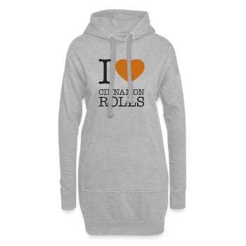 I LOVE CINNAMON ROLLS Zimtrollen Fika - Hoodie-Kleid - Grau meliert - Vorne